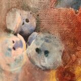 Abstract painting Mixed technique oil on canvas and collage Apocalypse