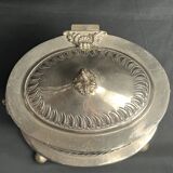 Boite à thé, biscuits en métal argenté, Maroc XXème