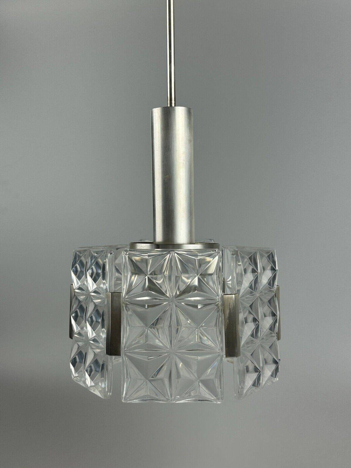 60s 70s ceiling lamp chandelier Hillebrand Leuchten Germany glass metal