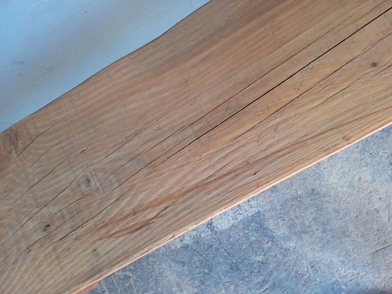 Bench 100 cm old solid wood patinated