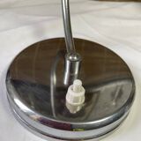 Lampe globe vintage métal chromé et opaline, à poser ou à fixer au mur