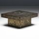 Brutalist Steel Coffee Table, France, 1970s