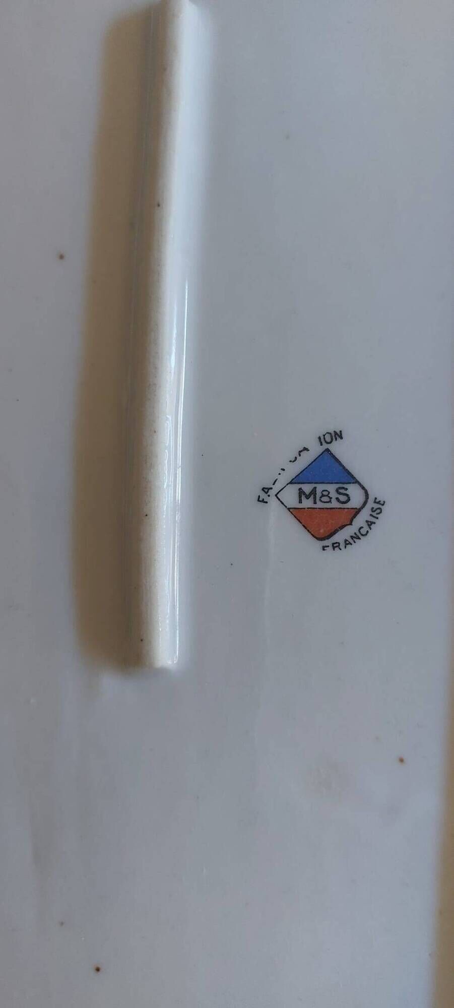 Vintage rectangular cake dish in earthenware M&S (Massé & Surget)