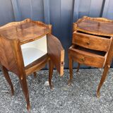 Pair of Louis XV style bedside tables in rosewood