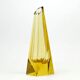 Vase Art Déco, cristal jaune, conçu par J. Hoffmann, Tchécoslovaquie, années 1930.