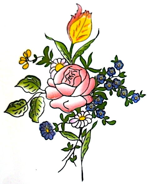 Repose-cuillère à décor floral en faïence d'Angoulême