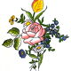 Repose-cuillère à décor floral en faïence d'Angoulême