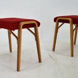 1960s Ludvik Volak beech stools by Drevopodnik Holesov, Czechoslovakia