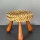 Midcentury French braided rope stool by Audoux & Minet, 1950s