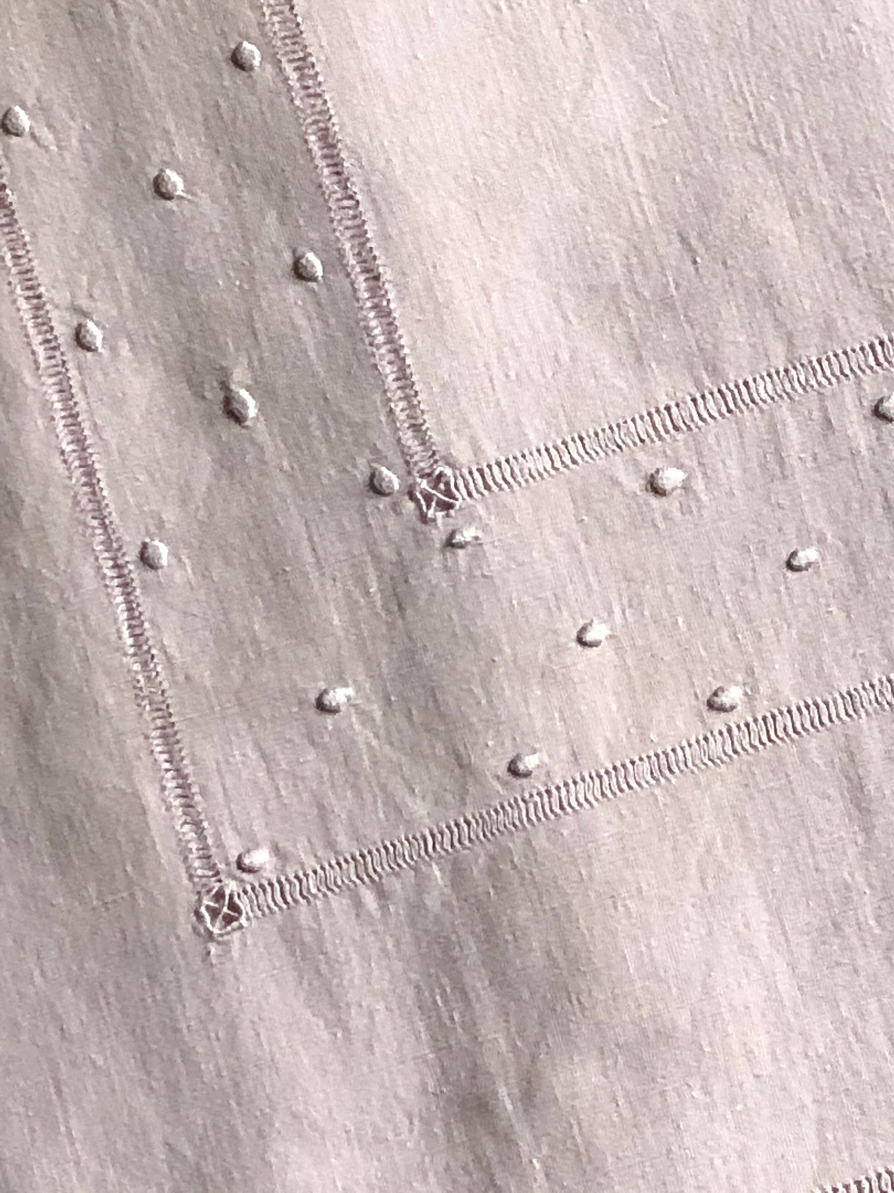 Antique linen and cotton towel dyed in soft pink