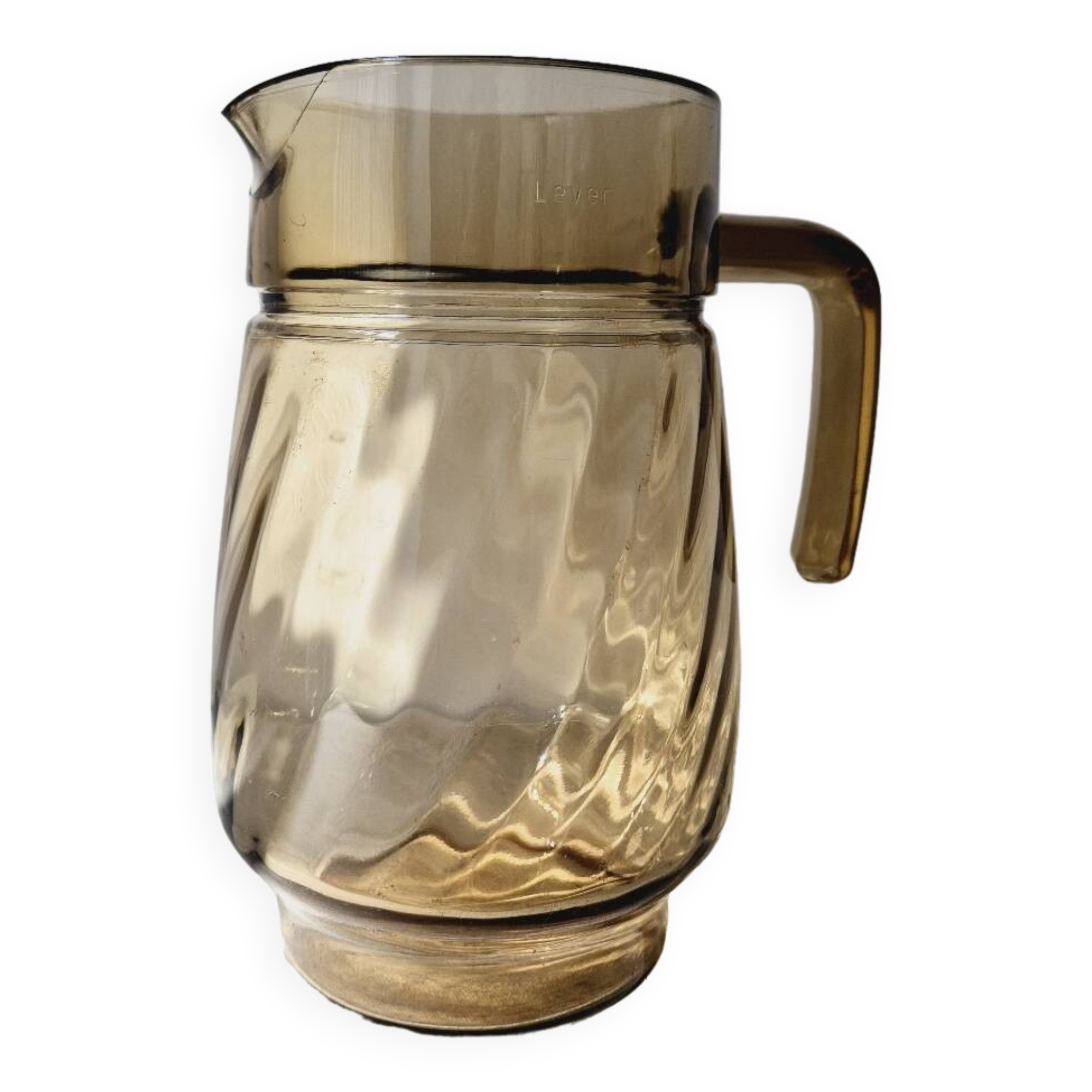 Amber Glass Carafe with Pour Spout - Lever Vintage