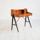 Mid-century walnut desk with black legs, 1950s/1960s