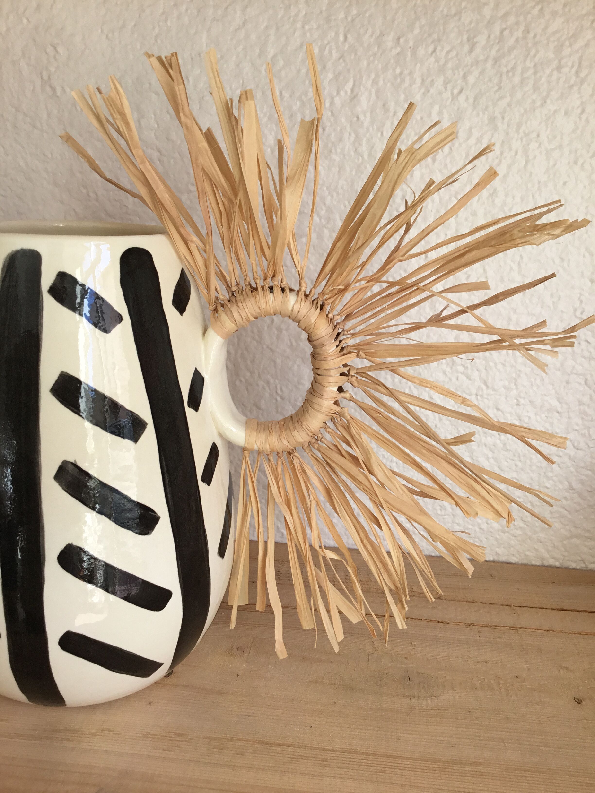 Hand-painted enamelled ceramic ethnic vase