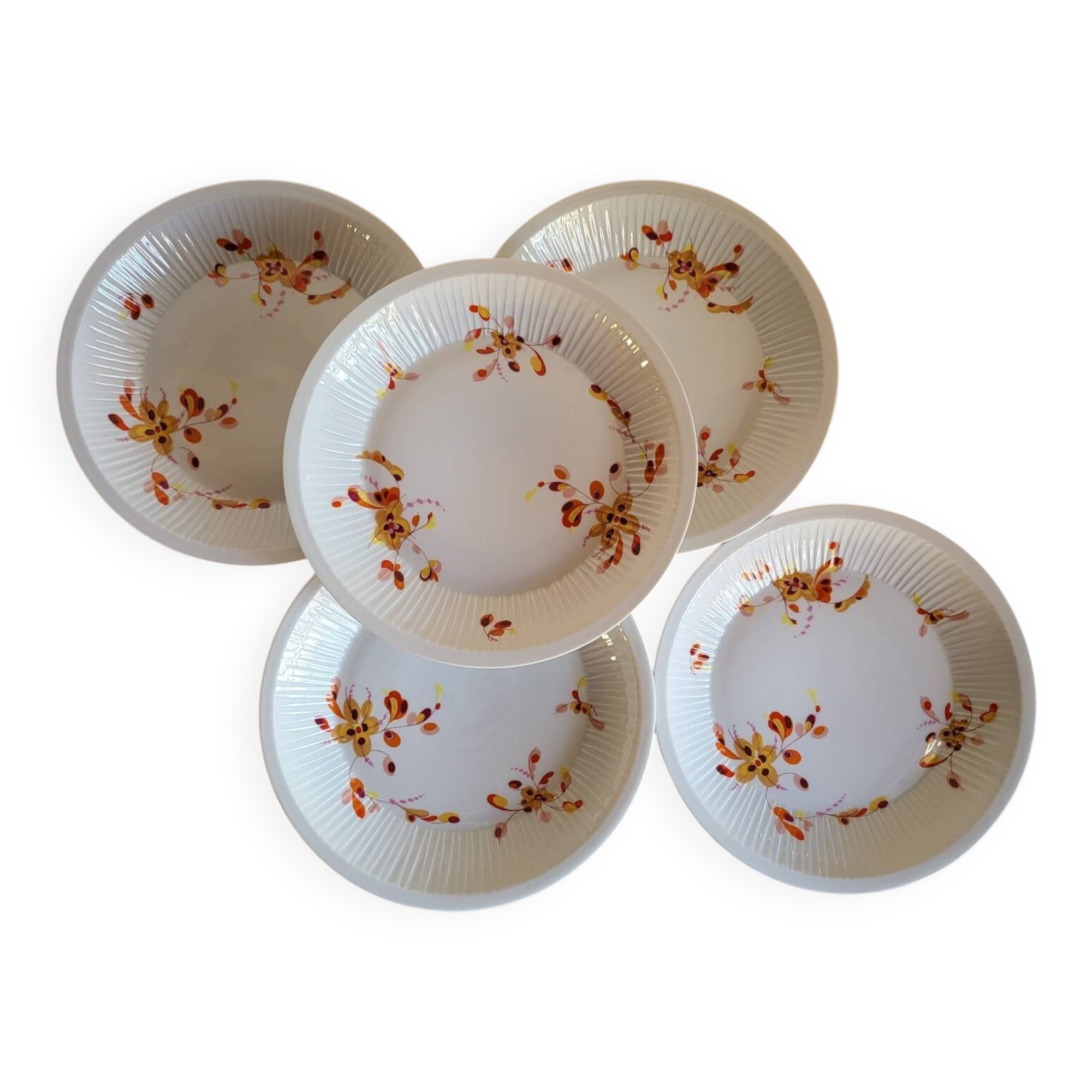 5 Assiettes à Creuses en Porcelaine Haviland France Limoges