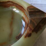 Ashtray square and beveled art deco Onyx green and Brown