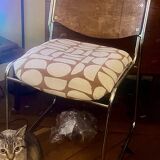 David Rowland chrome sleigh chair