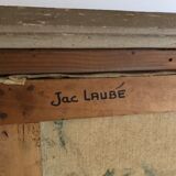 Oil on canvas House by the water