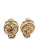 Pair of Japanese earthenware gourd vases from Satsuma
