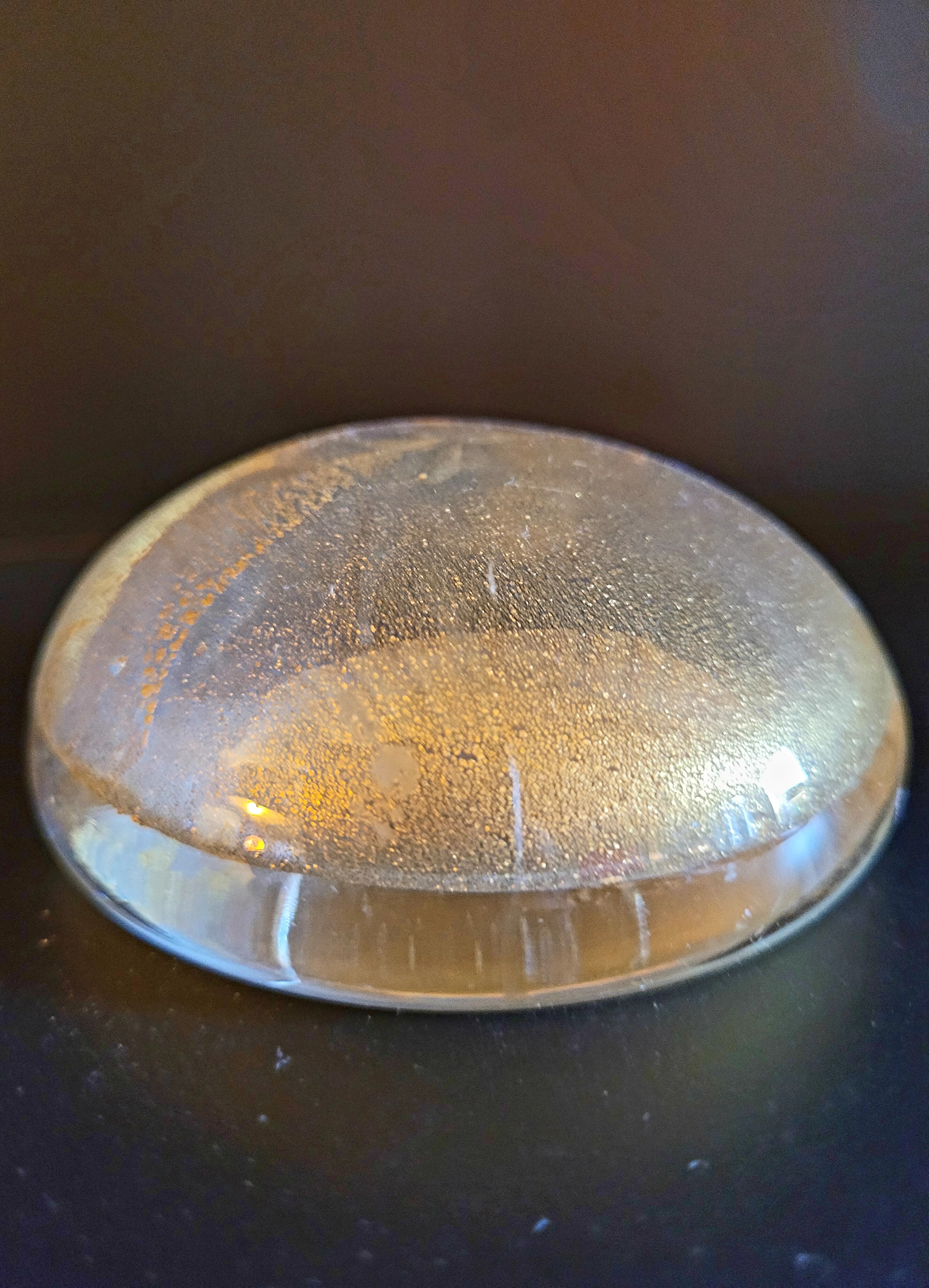 Old vintage glass paper press 70s