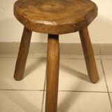 Pair of wooden tripod stools