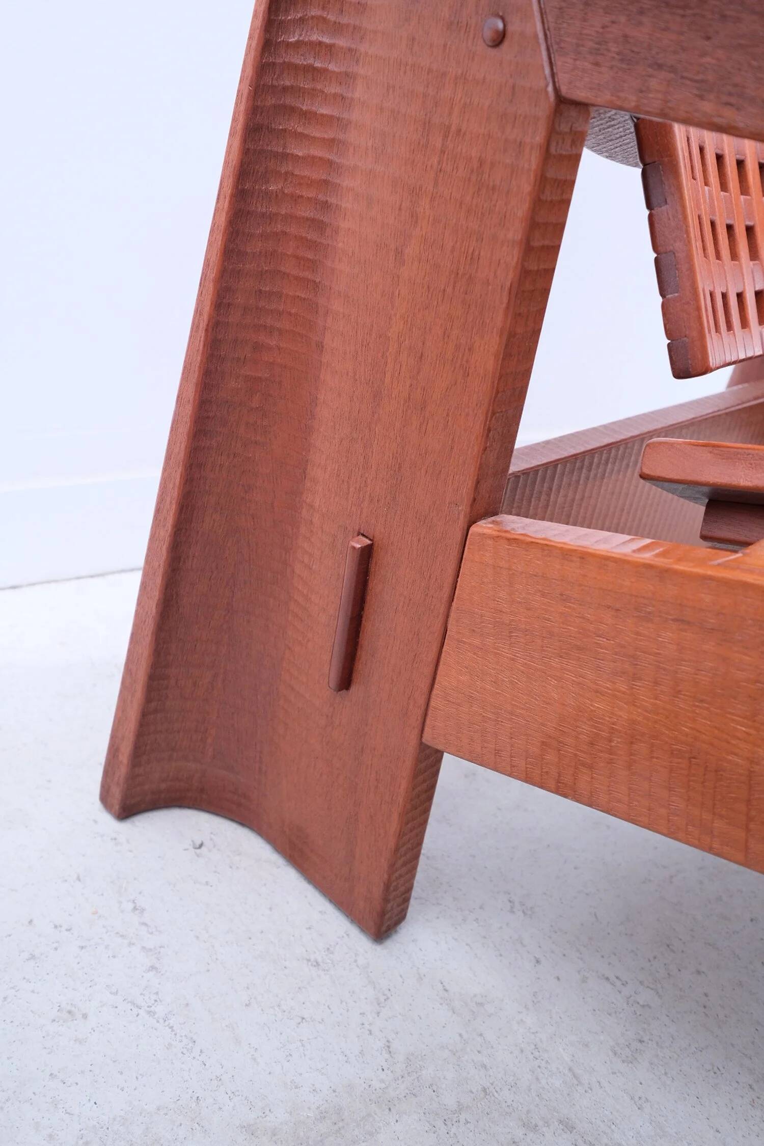 Pair of solid Lebanese cedar armchairs