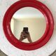 1970s red round plastic mirror