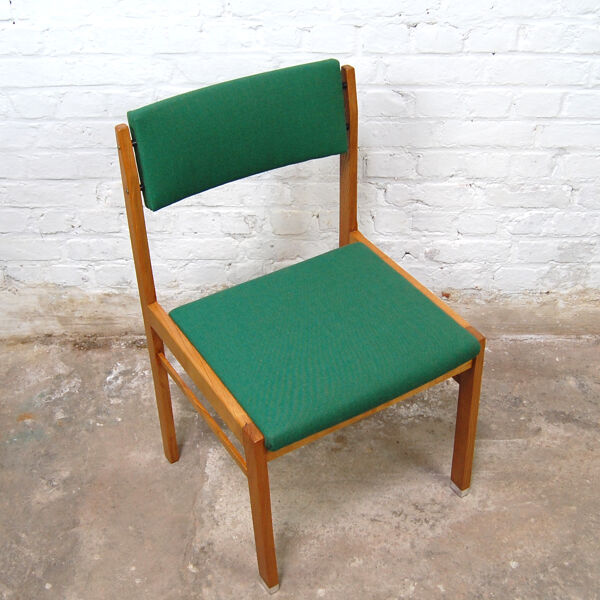 Chaise vintage en bois 1960s retapissée