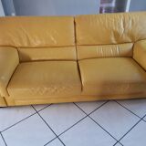 Canaper cuir jaune