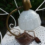 Art Deco lamp in marble and Clichy glass