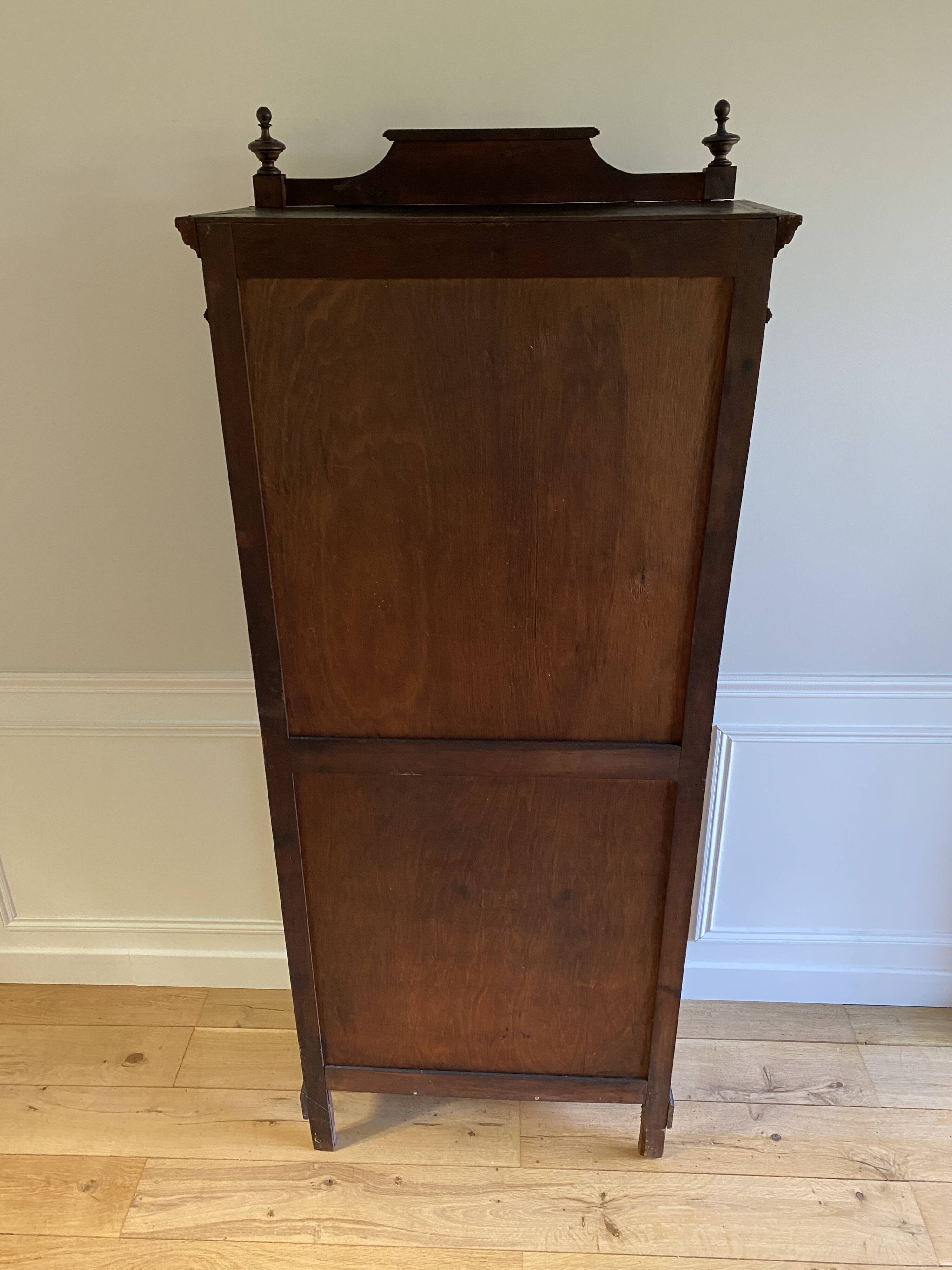 Parisian cupboard Bookcase Bonnetière glazed with small vintage tiles