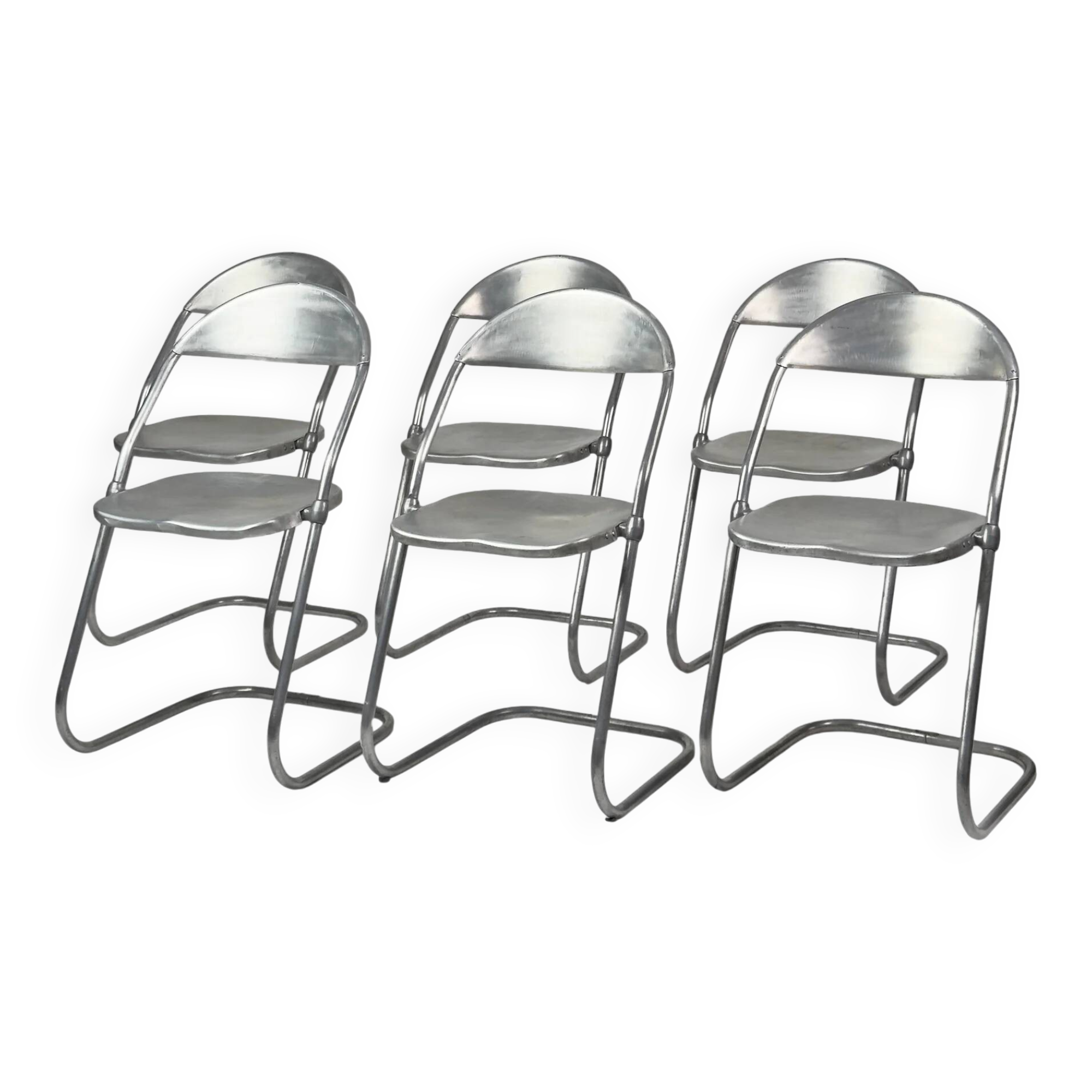 Vintage aluminium cantilever chairs, set of 6 – made in England, 1950s
