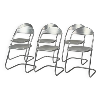 Vintage aluminium cantilever chairs, set of 6 – made in England, 1950s