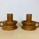 Pair of candle holders brutalist solid wood