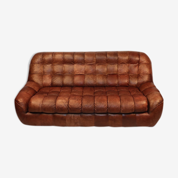 Vintage patchwork leather sofa 1970