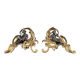 Pair of bronze fire dogs in the Louis XV style