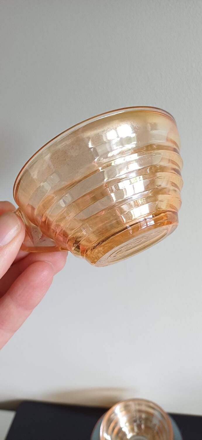 Vintage orange glass Gondolo cups