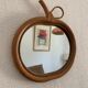 Vintage mirror 1960 rattan apple wicker bamboo - 32 x 35 cm