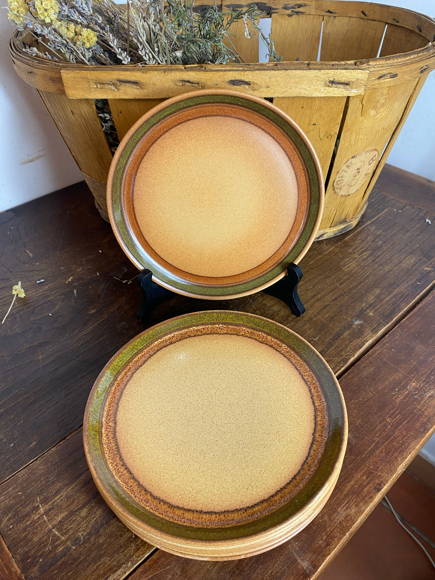 Dessert plates in stoneware, Bidonviller France