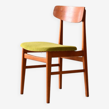 Chaise danoise en bois de teck retapissée