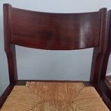 Elm and straw chairs by Maison Regain