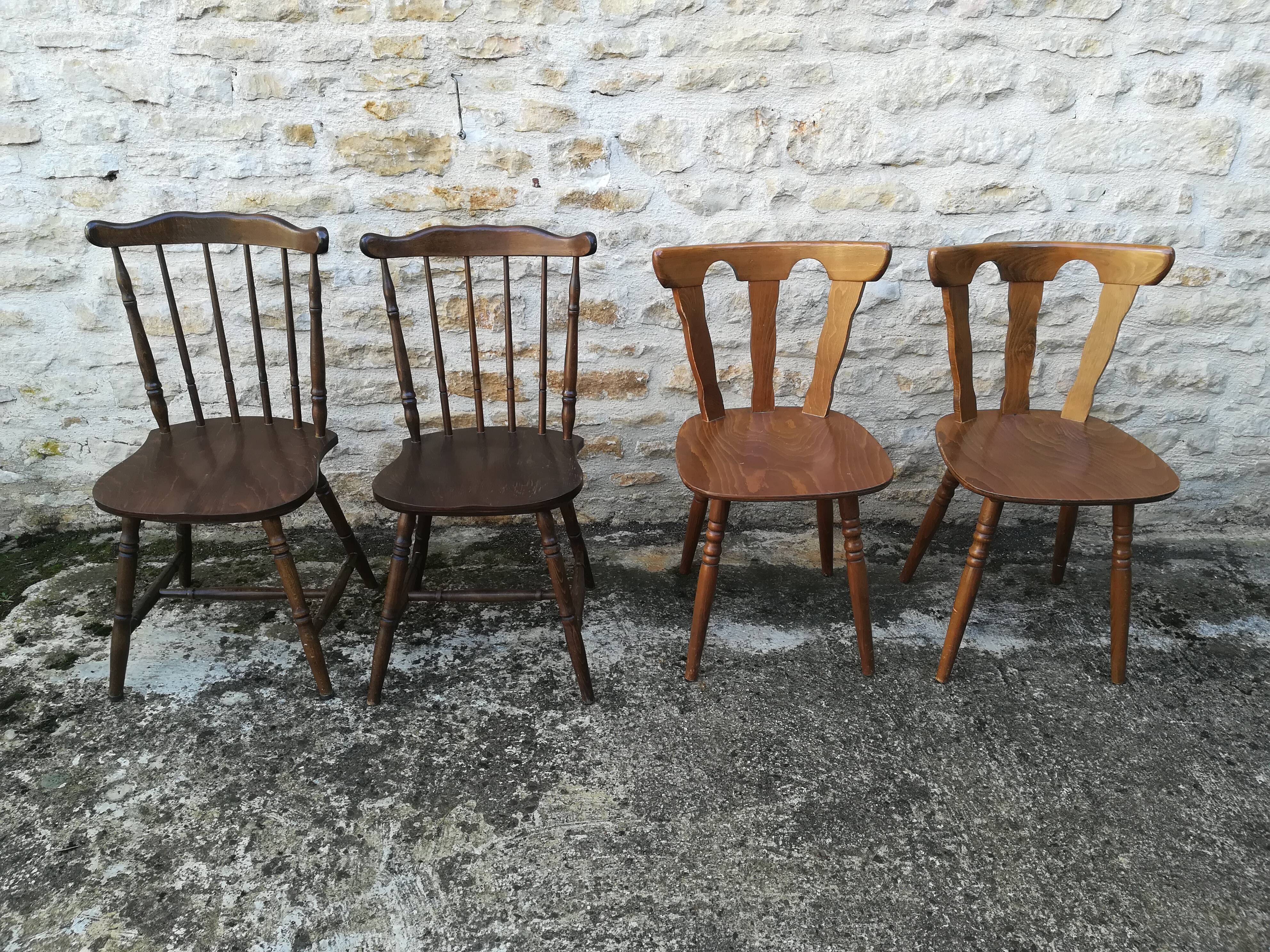 Mismatched bistro chairs