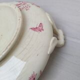 Soupière en terre de fer de Gien modèle Aubépine rose