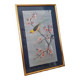 Japanese print on paper drawing of bird and flowers