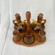 OLIVE OIL WOODEN SERVANT -VINAIGRE - SALT-PEPPER-MUSTARD
