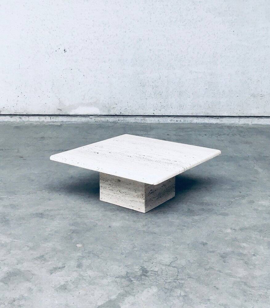 Italian Travertine Square Coffee Table, 1970s