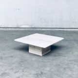 Italian Travertine Square Coffee Table, 1970s
