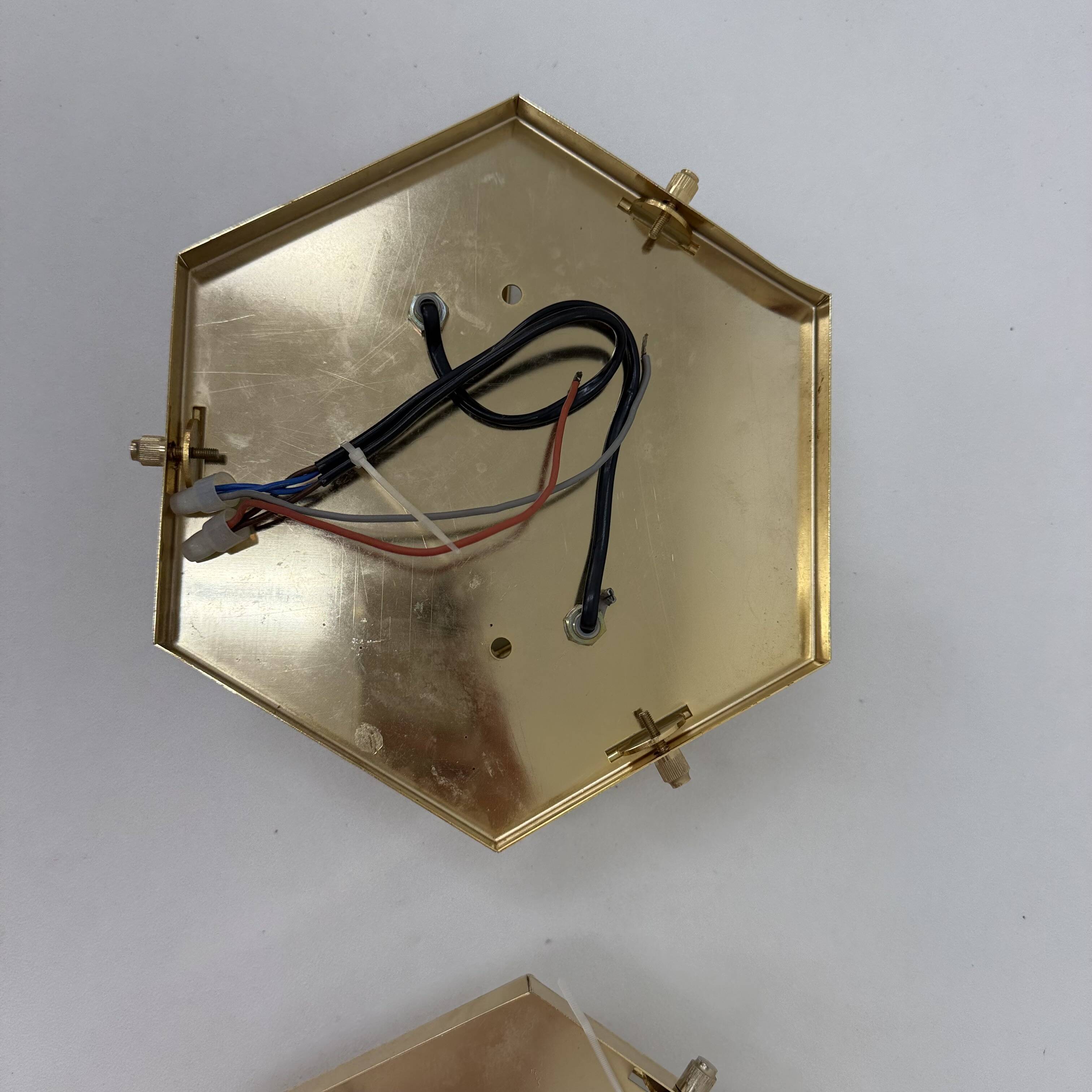 Set of 2 hexagonal wall lamps by Sothis, Italy 1980s