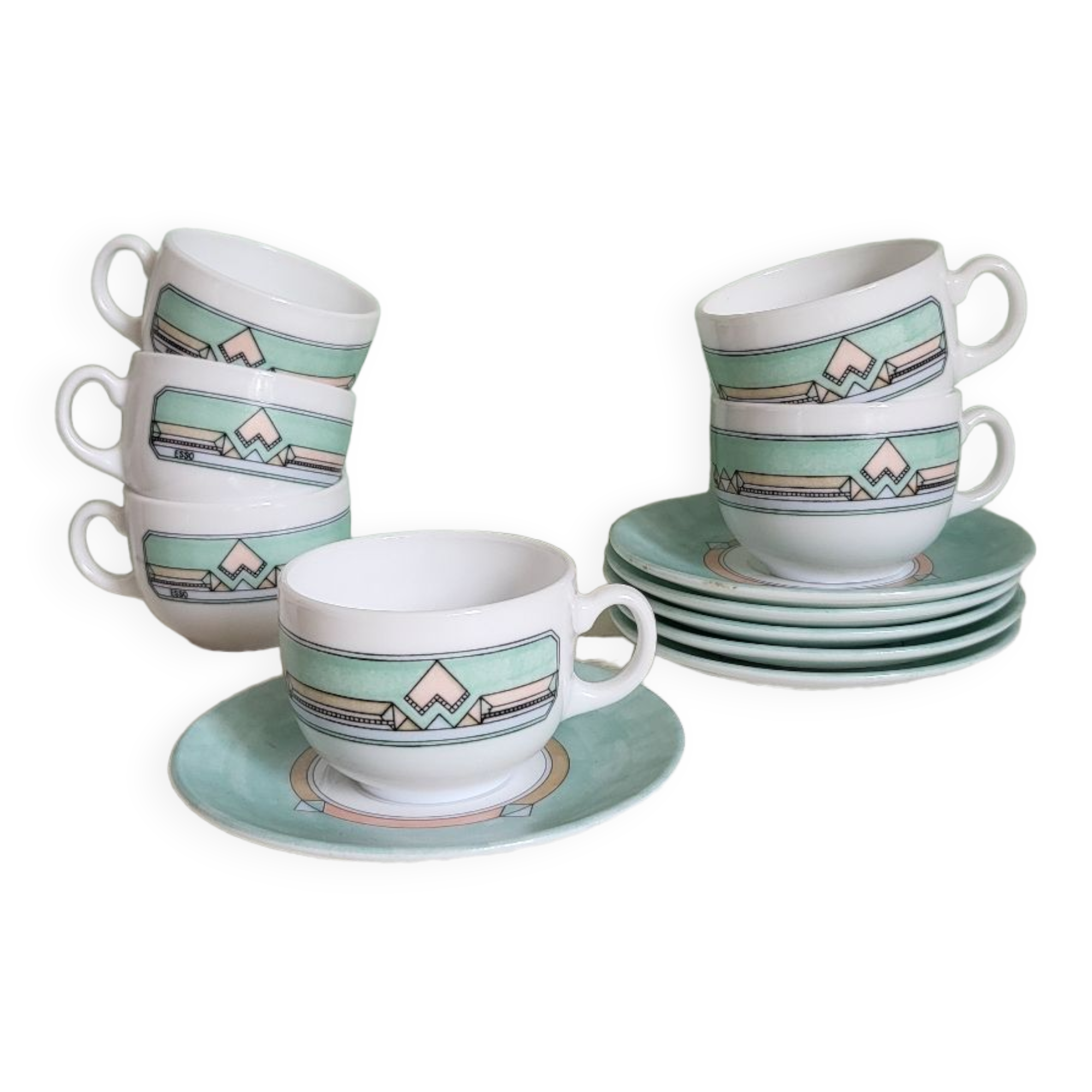 Set of 6 ESSO pastel cups