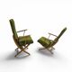 2 x 20th-century vintage design reclining armchairs