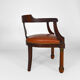 Empire, mahogany and leather office armchair, 19th century
